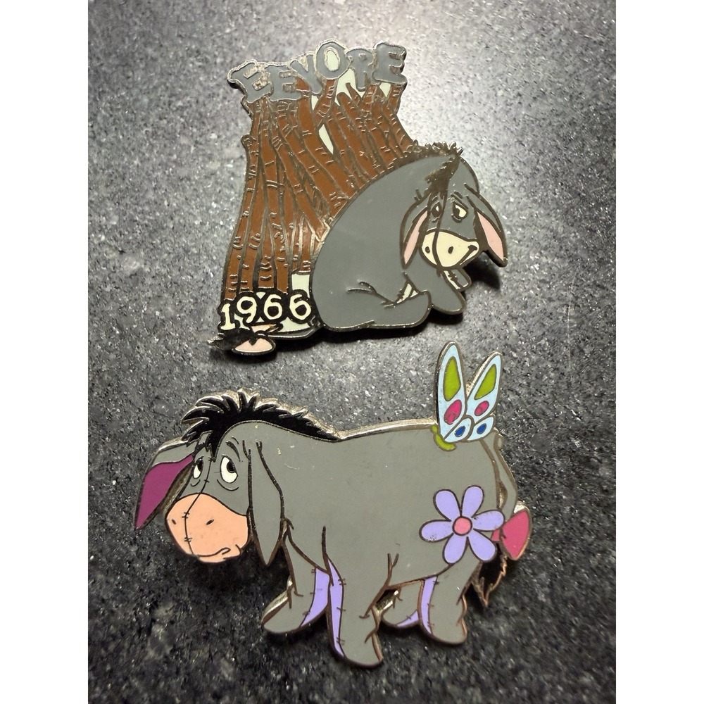 Disney Eeyore Pin Lot 2 1966 100 Years Dreams 2003 Disneyland Butterfly